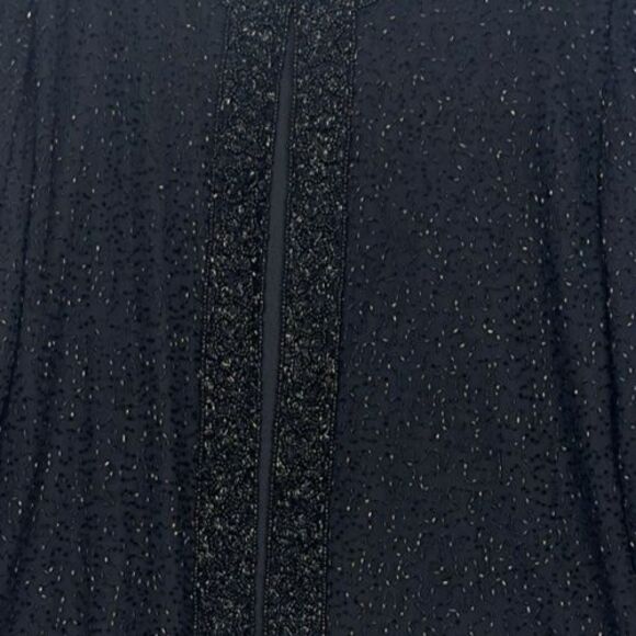VTG Lawrence Kazer Jacket Blazer 100% Silk Black 3X Beaded Evening Cocktail Glam - Picture 5 of 14